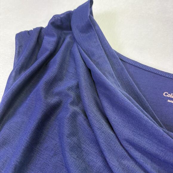 Coldwater Creek Sleeveless Draped Cowl Neck Sleeveless Tank Navy Blue Size XL 16 - Picture 4 of 10